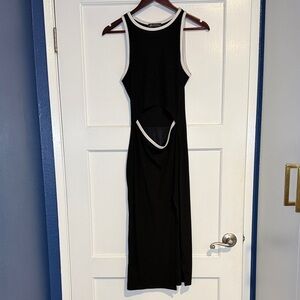 Chic Asymmetrical Black and White Dress